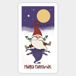 Happy Santa in the fullmoon light 2 Sticker